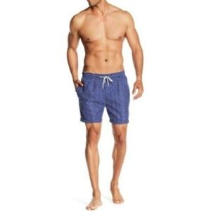 The Endless Summer Wavy Print Swim Trunks Shorts
